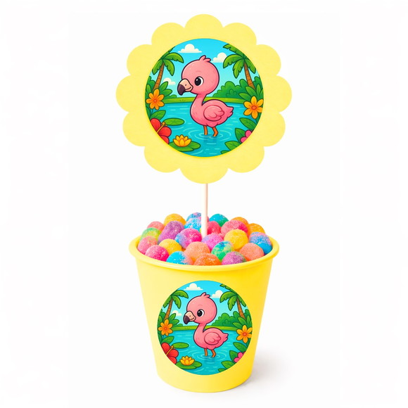 Centro de Mesa Flor Personalizado Flamingo Baby - Imagem 4