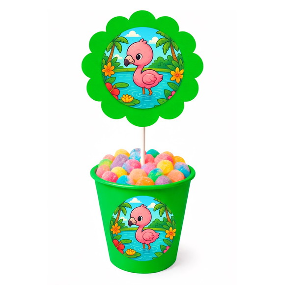 Centro de Mesa Flor Personalizado Flamingo Baby - Imagem 5