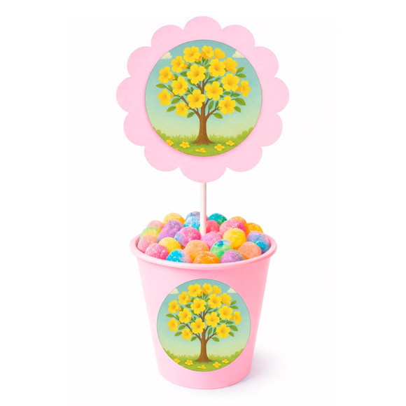 Centro de Mesa Flor Personalizado Flor de Ipê Amarela - Imagem 2
