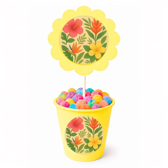 Centro de Mesa Flor Personalizado Flores Tropicais - Imagem 4