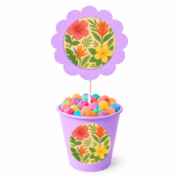 Centro de Mesa Flor Personalizado Flores Tropicais - Imagem 3