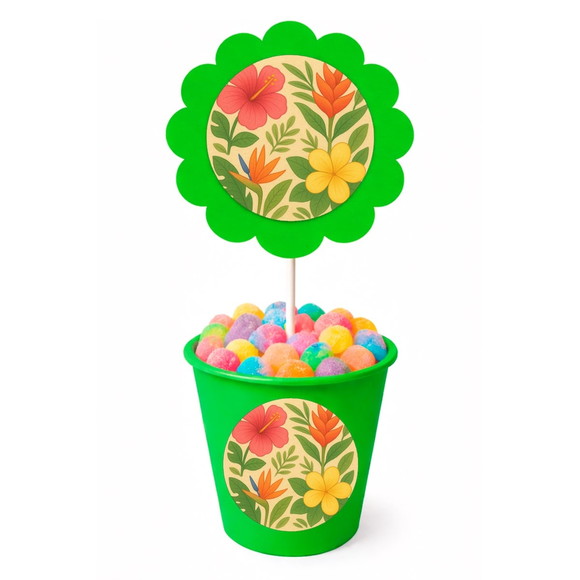 Centro de Mesa Flor Personalizado Flores Tropicais - Imagem 5