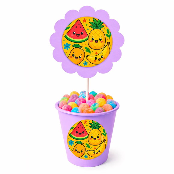 Centro de Mesa Flor Personalizado Frutas Tropicais - Imagem 3