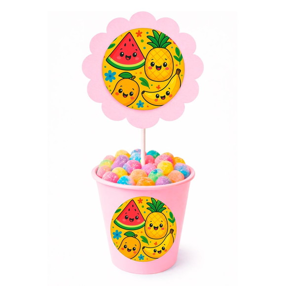 Centro de Mesa Flor Personalizado Frutas Tropicais - Imagem 2