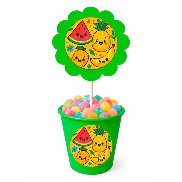 Centro de Mesa Flor Personalizado Frutas Tropicais - Imagem 5