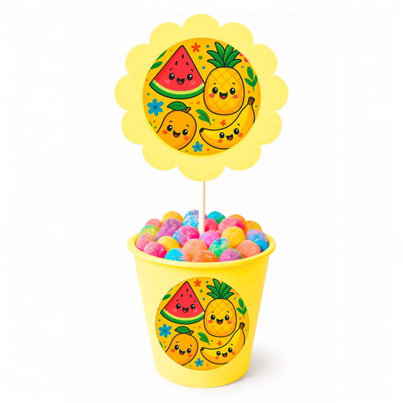 Centro de Mesa Flor Personalizado Frutas Tropicais - Imagem 4