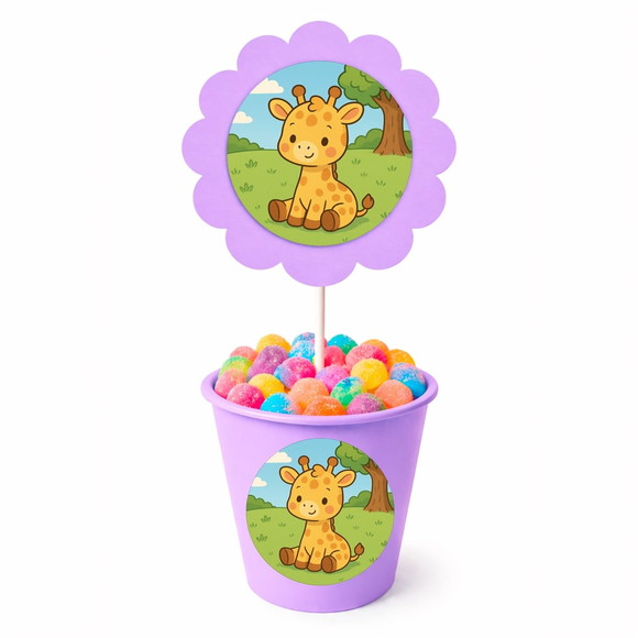Centro de Mesa Flor Personalizado Girafinha Baby - Imagem 3
