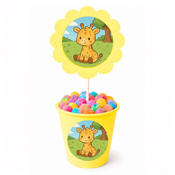 Centro de Mesa Flor Personalizado Girafinha Baby - Imagem 4