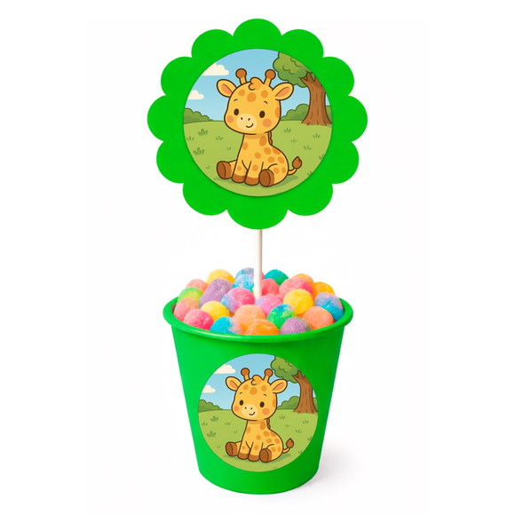 Centro de Mesa Flor Personalizado Girafinha Baby - Imagem 5