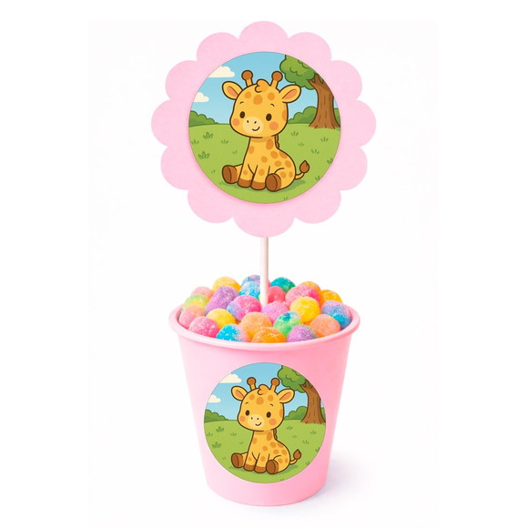 Centro de Mesa Flor Personalizado Girafinha Baby - Imagem 2