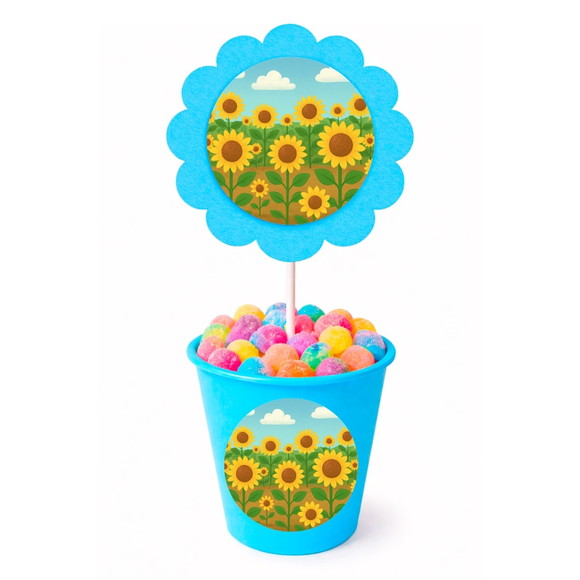 Centro de Mesa Flor Personalizado Girassóis