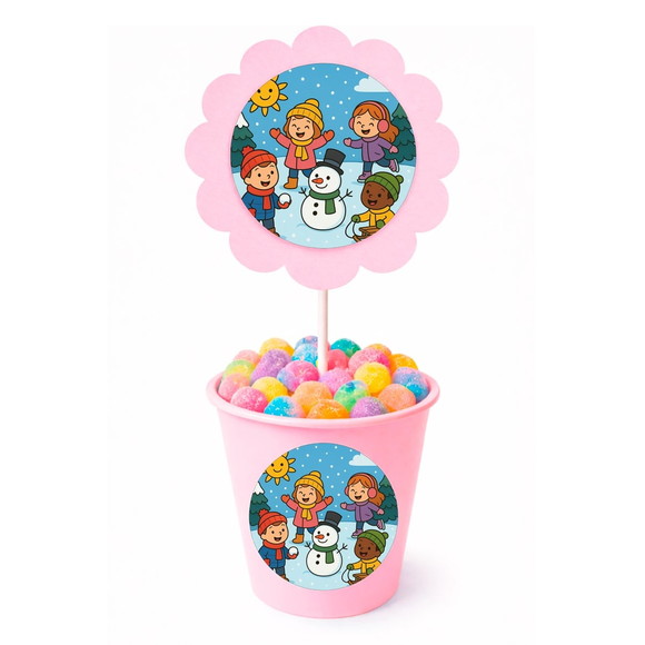 Centro de Mesa Flor Personalizado Inverno Divertido - Imagem 2
