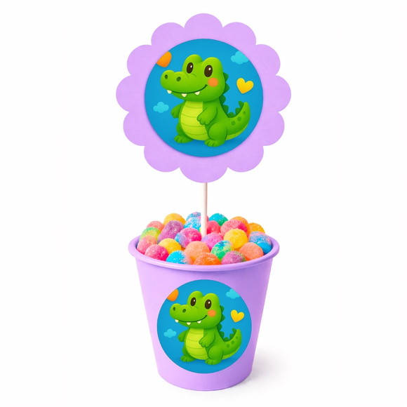 Centro de Mesa Flor Personalizado Jacaré Baby - Imagem 3
