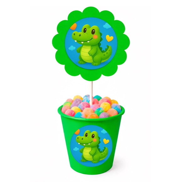 Centro de Mesa Flor Personalizado Jacaré Baby - Imagem 5
