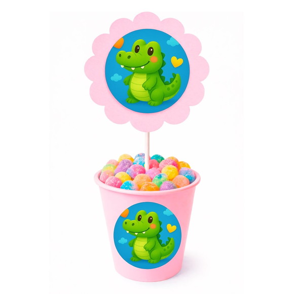 Centro de Mesa Flor Personalizado Jacaré Baby - Imagem 2