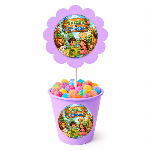 Centro de Mesa Flor Personalizado Jardim da Criação - Imagem 3