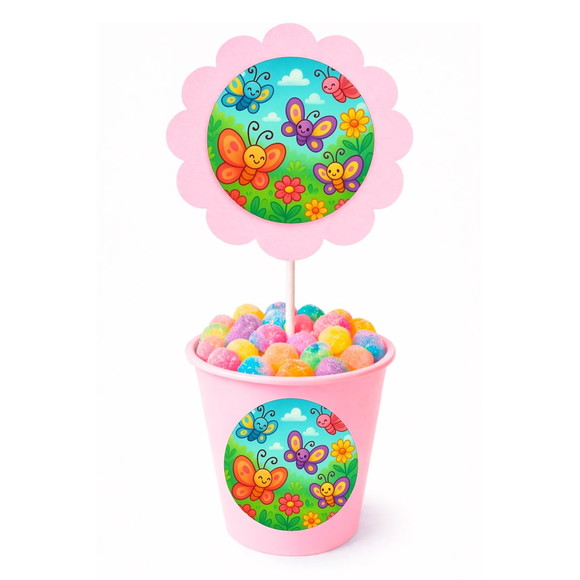 Centro de Mesa Flor Personalizado Jardim das Borboletas - Imagem 2