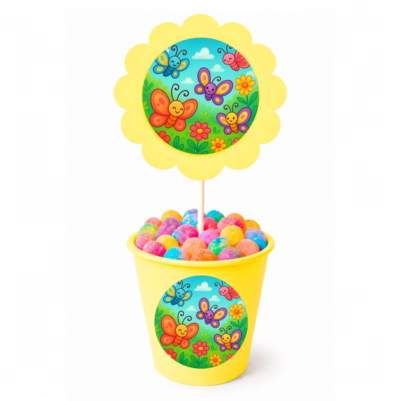 Centro de Mesa Flor Personalizado Jardim das Borboletas - Imagem 4