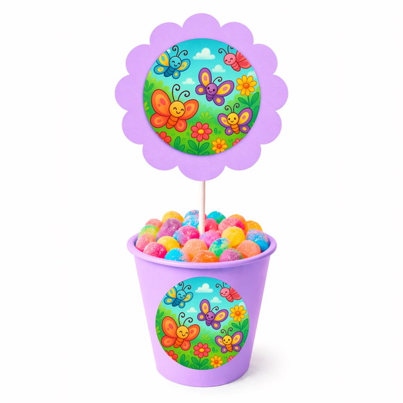Centro de Mesa Flor Personalizado Jardim das Borboletas - Imagem 3
