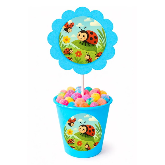 Centro de Mesa Flor Personalizado Joaninhas