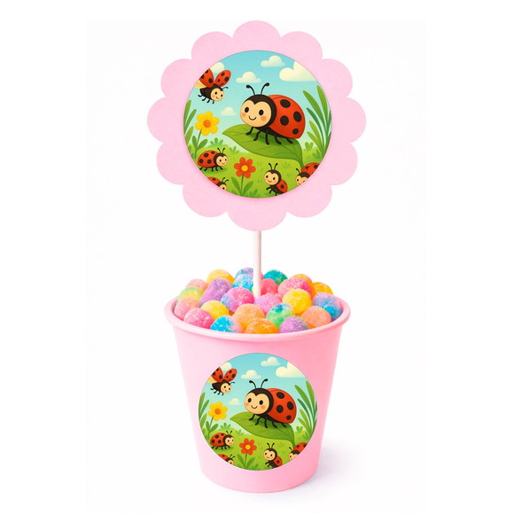 Centro de Mesa Flor Personalizado Joaninhas - Imagem 2