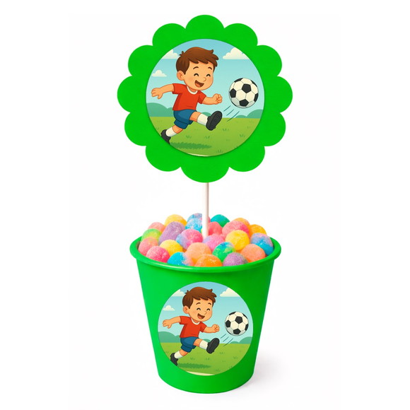 Centro de Mesa Flor Personalizado Jogador de Futebol - Imagem 5