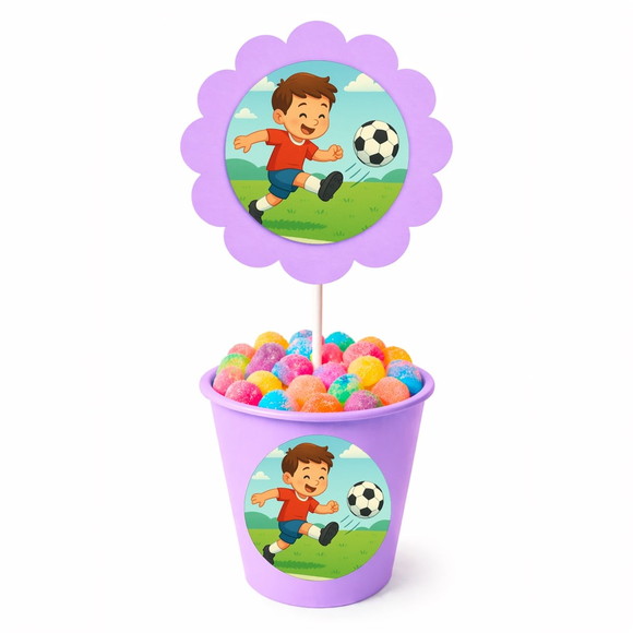 Centro de Mesa Flor Personalizado Jogador de Futebol - Imagem 3