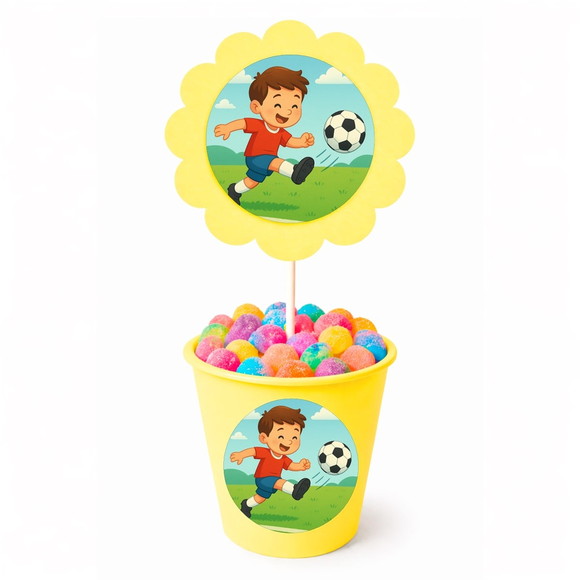 Centro de Mesa Flor Personalizado Jogador de Futebol - Imagem 4