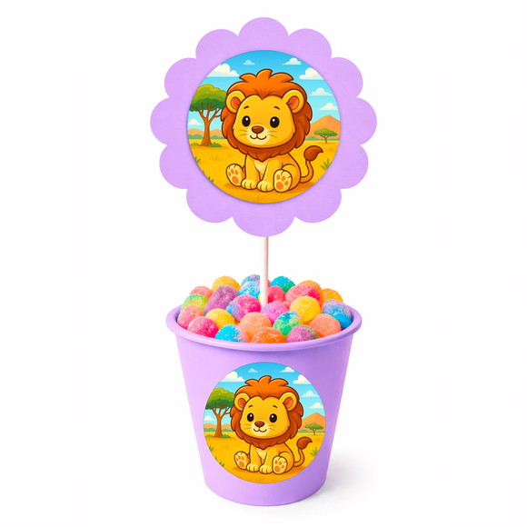 Centro de Mesa Flor Personalizado Leão Baby - Imagem 3