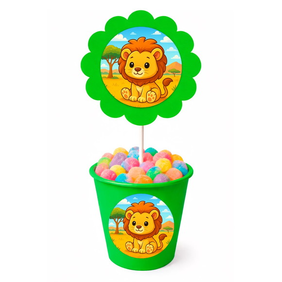 Centro de Mesa Flor Personalizado Leão Baby - Imagem 5