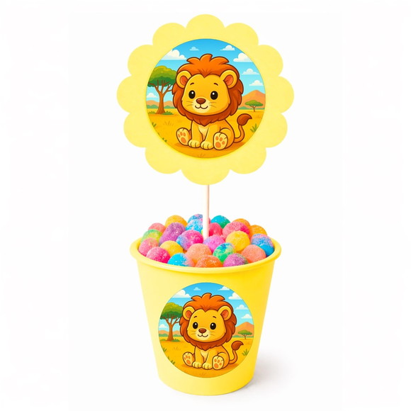 Centro de Mesa Flor Personalizado Leão Baby - Imagem 4