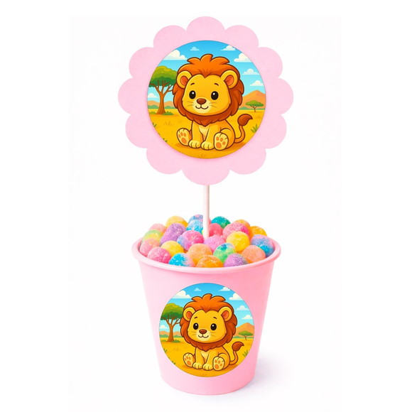Centro de Mesa Flor Personalizado Leão Baby - Imagem 2