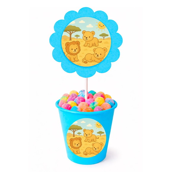 Centro de Mesa Flor Personalizado Leãozinhos