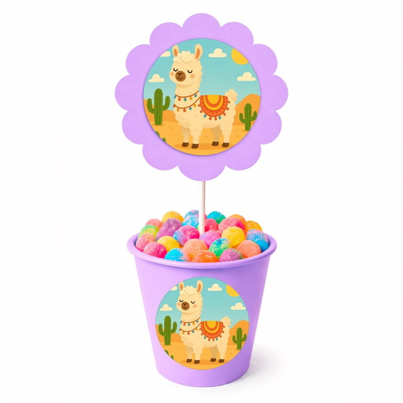 Centro de Mesa Flor Personalizado Lhama - Imagem 3