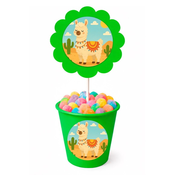 Centro de Mesa Flor Personalizado Lhama - Imagem 5