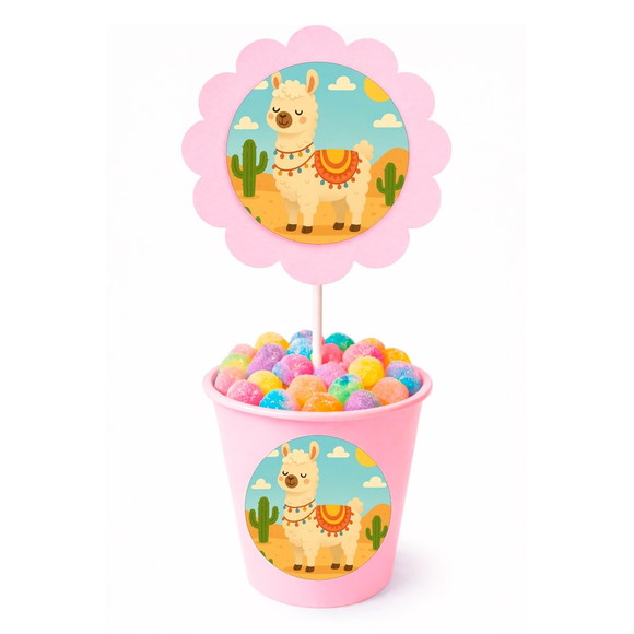 Centro de Mesa Flor Personalizado Lhama - Imagem 2