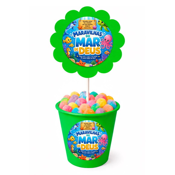 Centro de Mesa Flor Personalizado Maravilhas Mar de Deus - Imagem 5