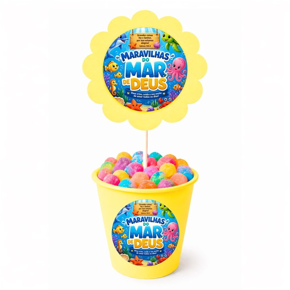 Centro de Mesa Flor Personalizado Maravilhas Mar de Deus - Imagem 4