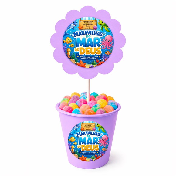 Centro de Mesa Flor Personalizado Maravilhas Mar de Deus - Imagem 3