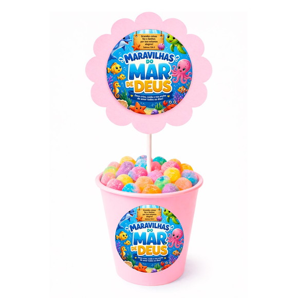 Centro de Mesa Flor Personalizado Maravilhas Mar de Deus - Imagem 2