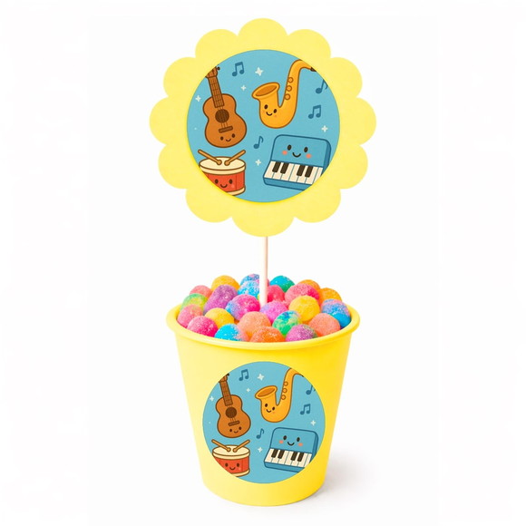 Centro de Mesa Flor Personalizado Músicas Instrumentos - Imagem 4