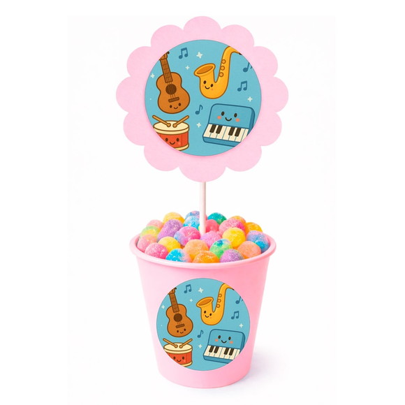 Centro de Mesa Flor Personalizado Músicas Instrumentos - Imagem 2