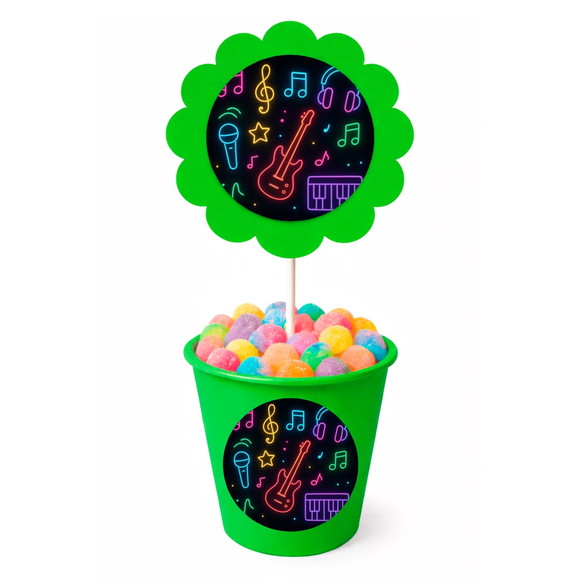 Centro de Mesa Flor Personalizado Neon Musical - Imagem 5