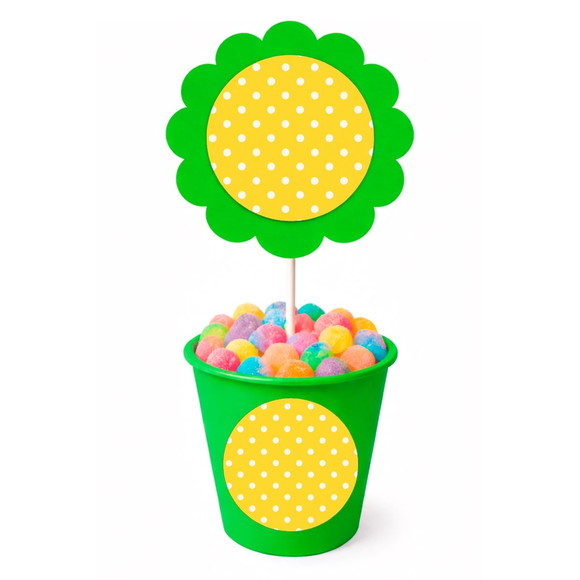 Centro de Mesa Flor Personalizado Poá Amarelo - Imagem 5