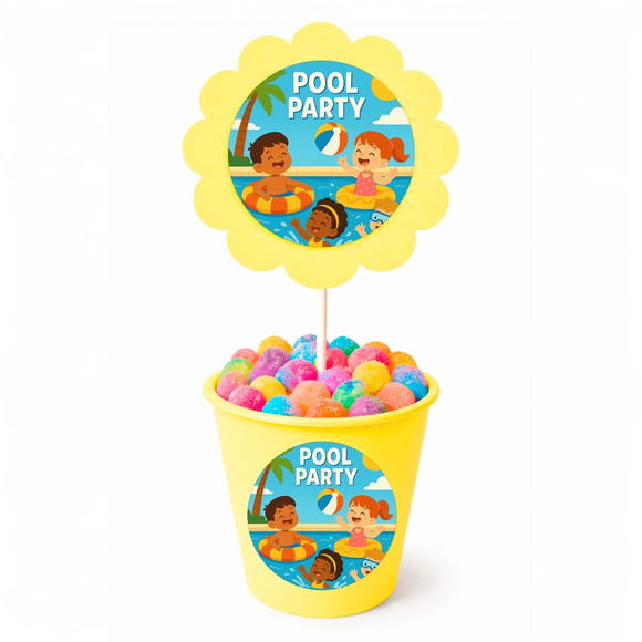Centro de Mesa Flor Personalizado Pool Party - Imagem 4