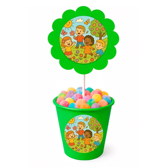 Centro de Mesa Flor Personalizado Primavera Divertida - Imagem 5