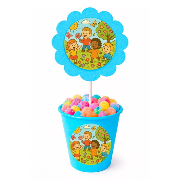 Centro de Mesa Flor Personalizado Primavera Divertida