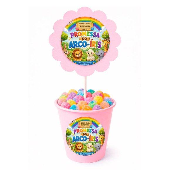 Centro de Mesa Flor Personalizado Promessa do Arco-íris - Imagem 2