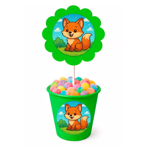Centro de Mesa Flor Personalizado Raposinha - Imagem 5