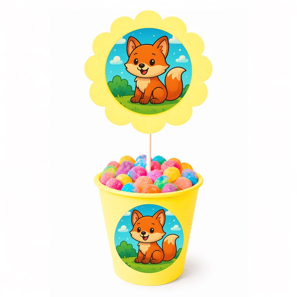 Centro de Mesa Flor Personalizado Raposinha - Imagem 4